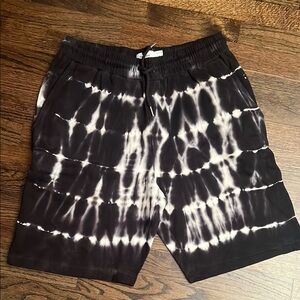 Topman Black and White Tie-Dye Shorts